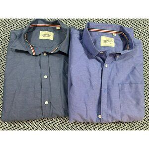 Oxford Men’s Dress Shirts Lot of 2 Blue Size L Tall Button Down Long Sleeve